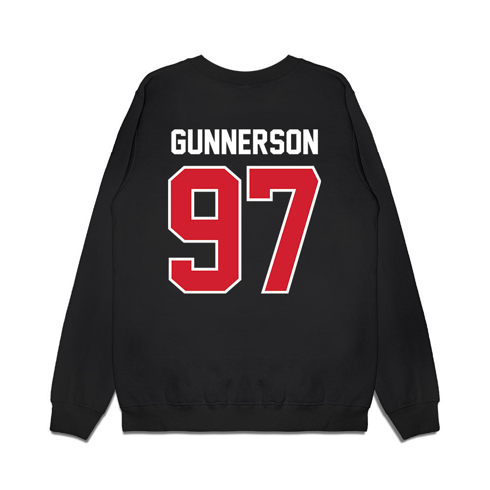 Nebraska - NCAA Football : Blaise Gunnerson - Vintage Helmet Premium Crewneck Sweatshirt-1