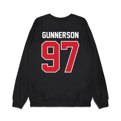 Nebraska - NCAA Football : Blaise Gunnerson - Vintage Helmet Premium Crewneck Sweatshirt-1