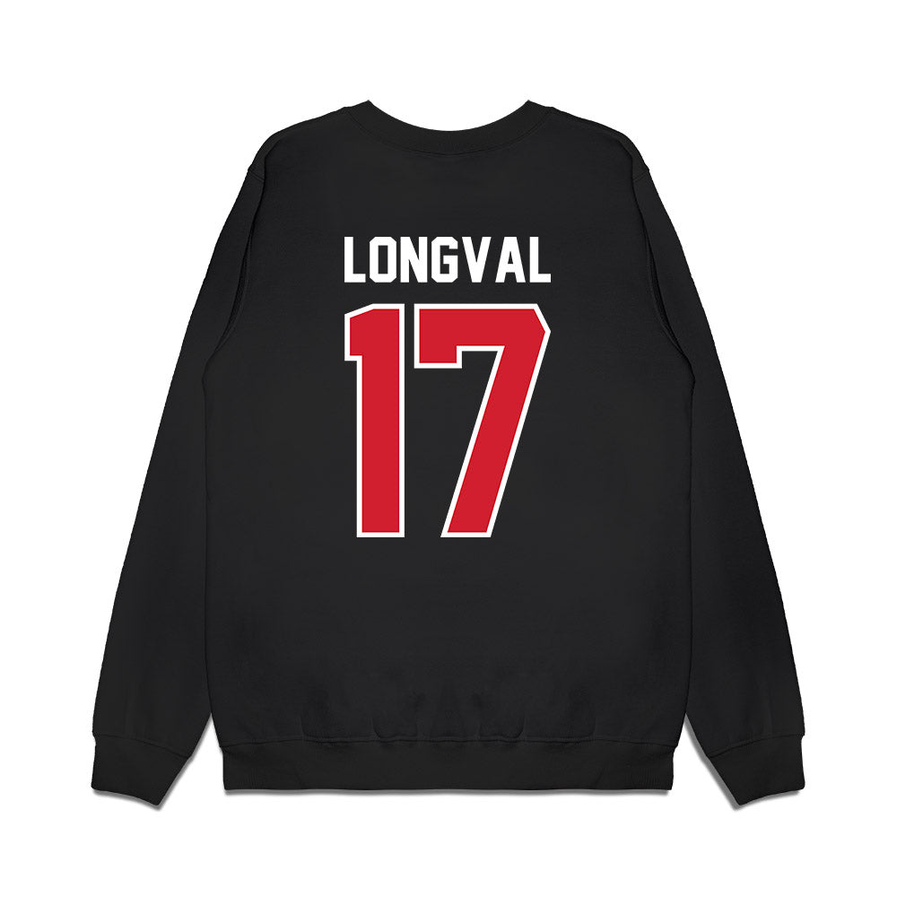 Nebraska - NCAA Football : Luke Longval - Vintage Helmet Premium Crewneck Sweatshirt-1