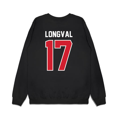 Nebraska - NCAA Football : Luke Longval - Vintage Helmet Premium Crewneck Sweatshirt-1