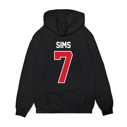 Nebraska - NCAA Football : Jeff Sims - Vintage Helmet Premium Hooded Sweatshirt-1