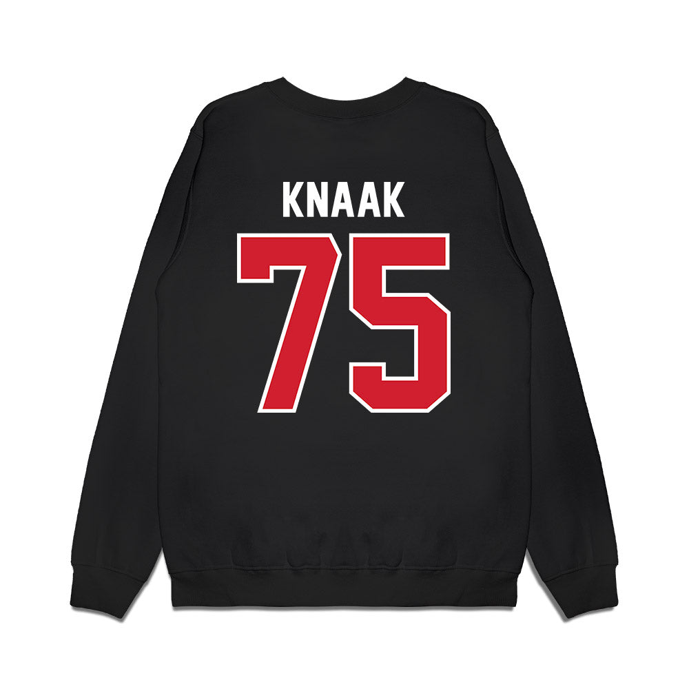 Nebraska - NCAA Football : Tyler Knaak - Vintage Helmet Premium Crewneck Sweatshirt-1