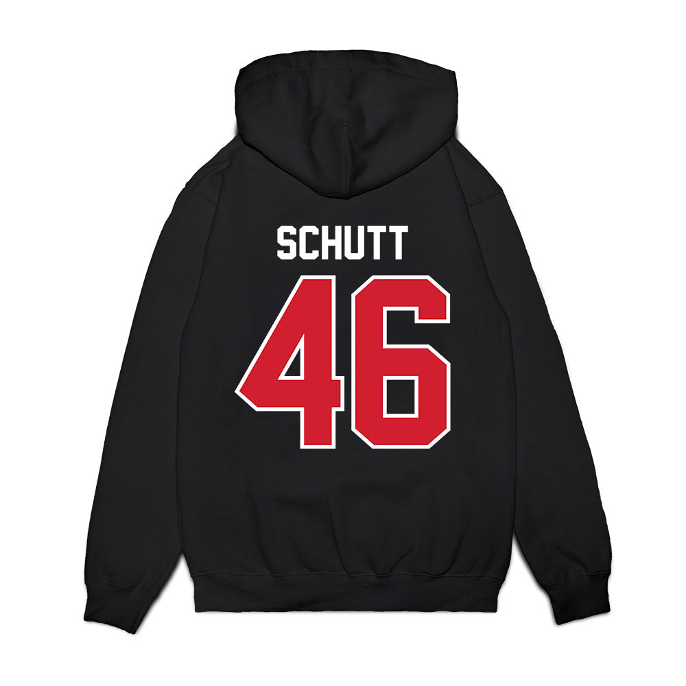 Nebraska - NCAA Football : Connor Schutt - Vintage Helmet Premium Hooded Sweatshirt-1