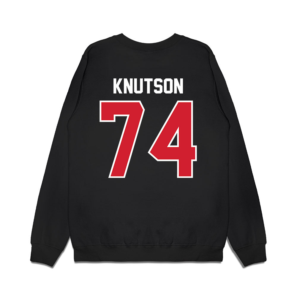 Nebraska - NCAA Football : Brock Knutson - Vintage Helmet Premium Crewneck Sweatshirt-1