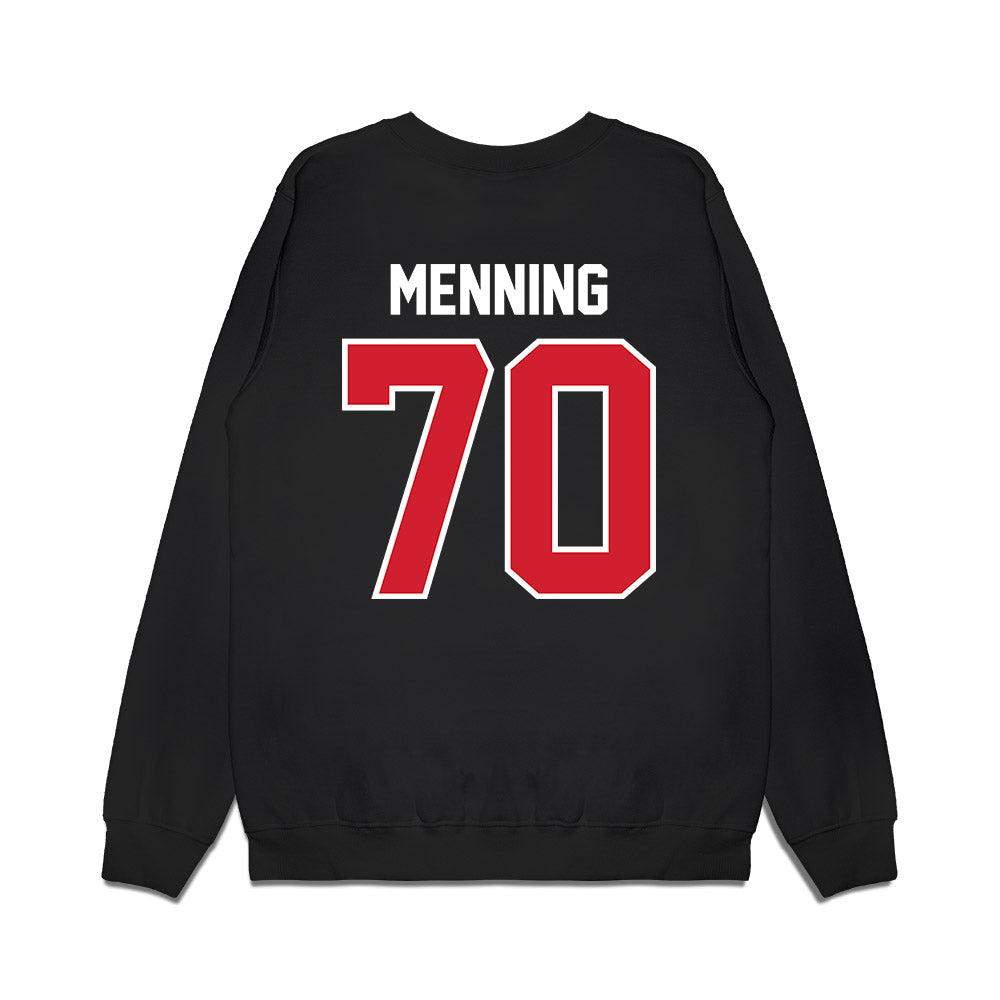 Nebraska - NCAA Football : Keegan Menning - Vintage Helmet Premium Crewneck Sweatshirt-1