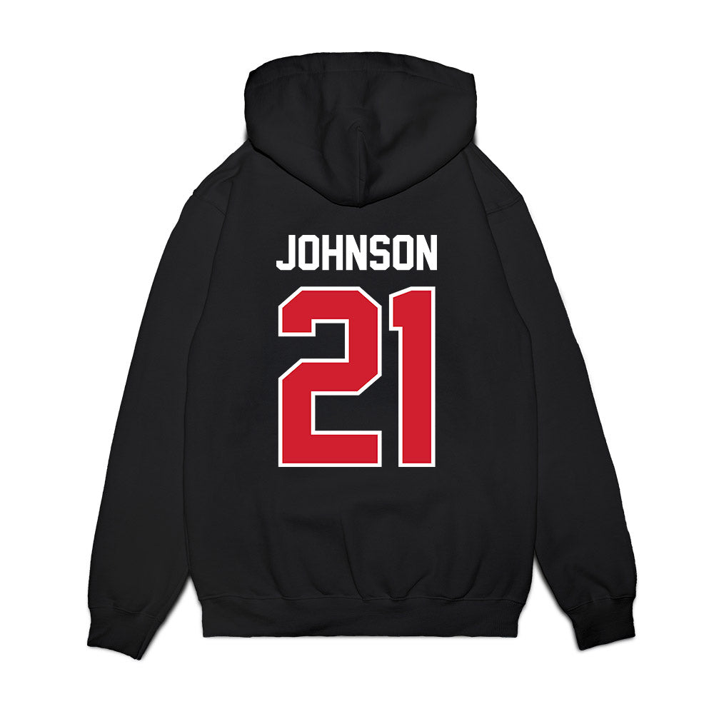 Nebraska - NCAA Football : Emmett Johnson - Vintage Helmet Premium Hooded Sweatshirt-1