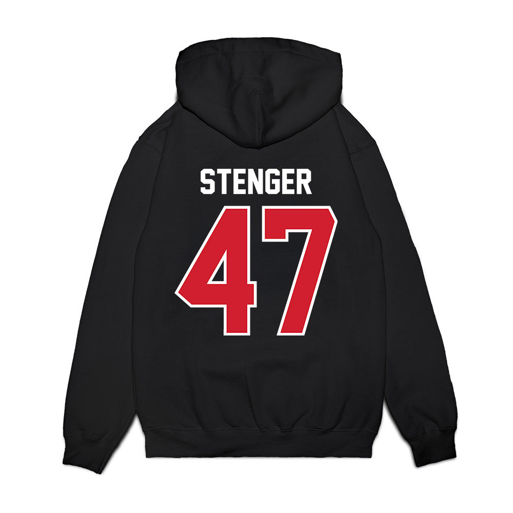 Nebraska - NCAA Football : Gage Stenger - Vintage Helmet Premium Hooded Sweatshirt-1