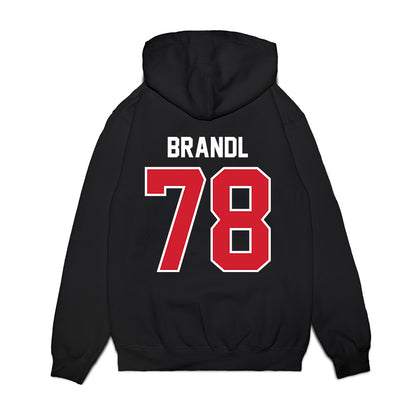 Nebraska - NCAA Football : Jacob Brandl - Vintage Helmet Premium Hooded Sweatshirt-1