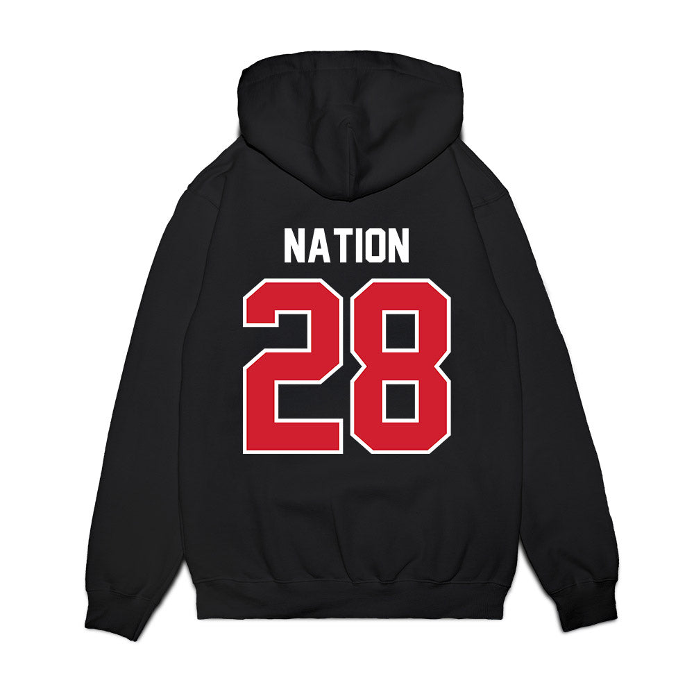 Nebraska - NCAA Football : Ethan Nation - Vintage Helmet Premium Hooded Sweatshirt-1
