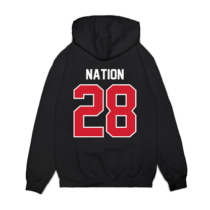 Nebraska - NCAA Football : Ethan Nation - Vintage Helmet Premium Hooded Sweatshirt-1