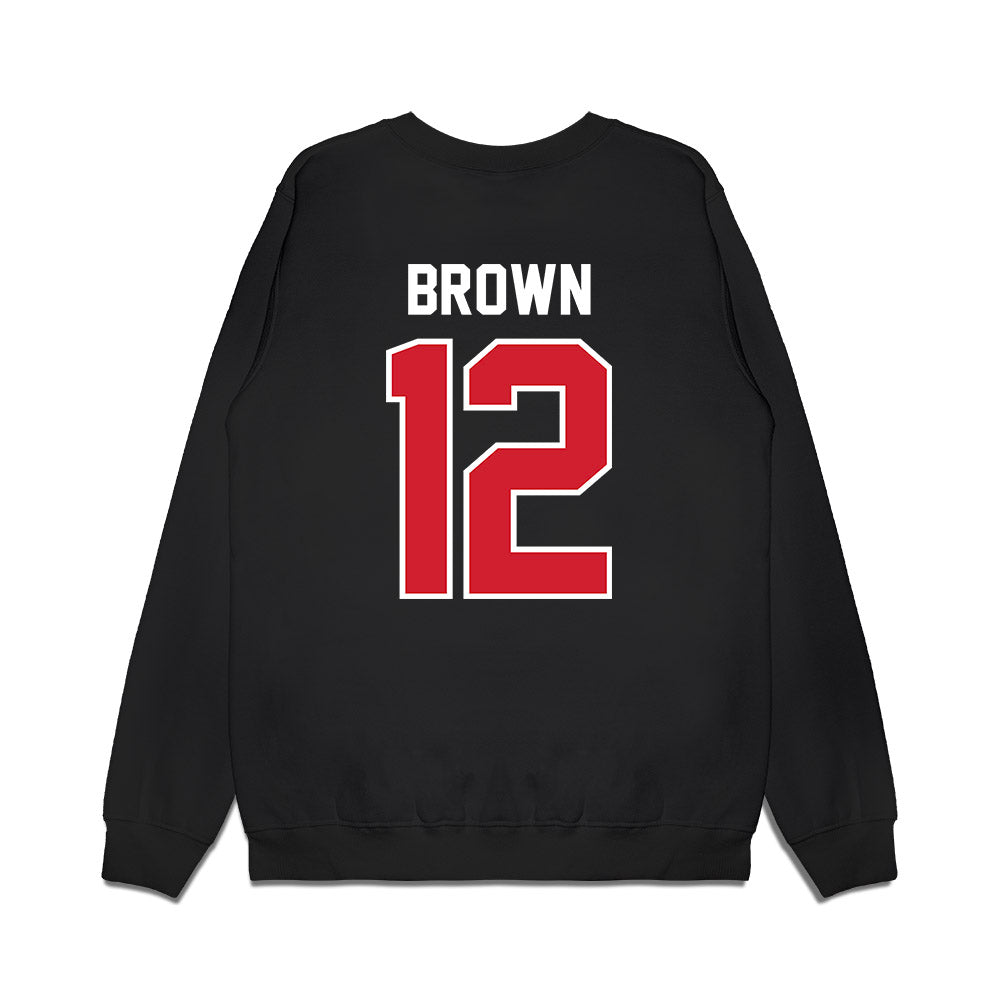 Nebraska - NCAA Football : Omar Brown - Vintage Helmet Premium Crewneck Sweatshirt-1