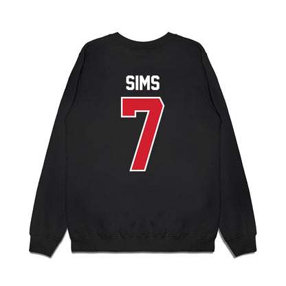 Nebraska - NCAA Football : Jeff Sims - Vintage Helmet Premium Crewneck Sweatshirt-1