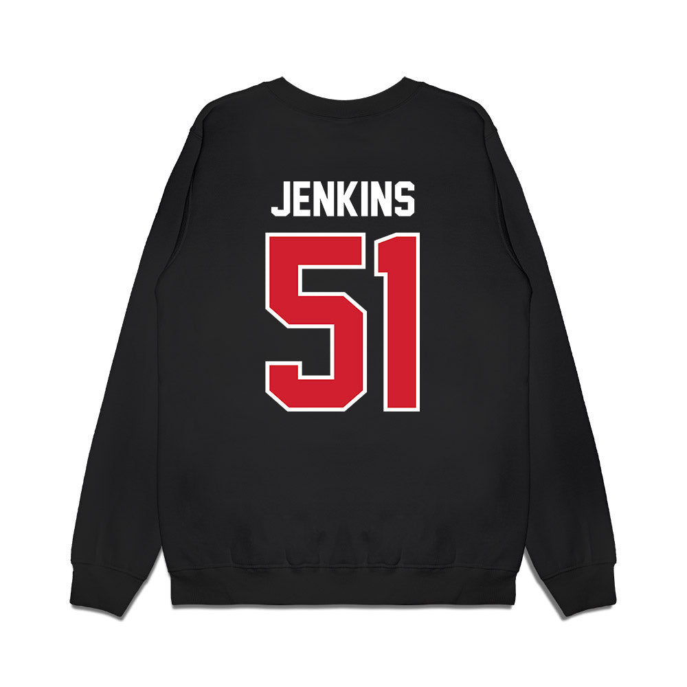 Nebraska - NCAA Football : Justin Jenkins - Vintage Helmet Premium Crewneck Sweatshirt-1