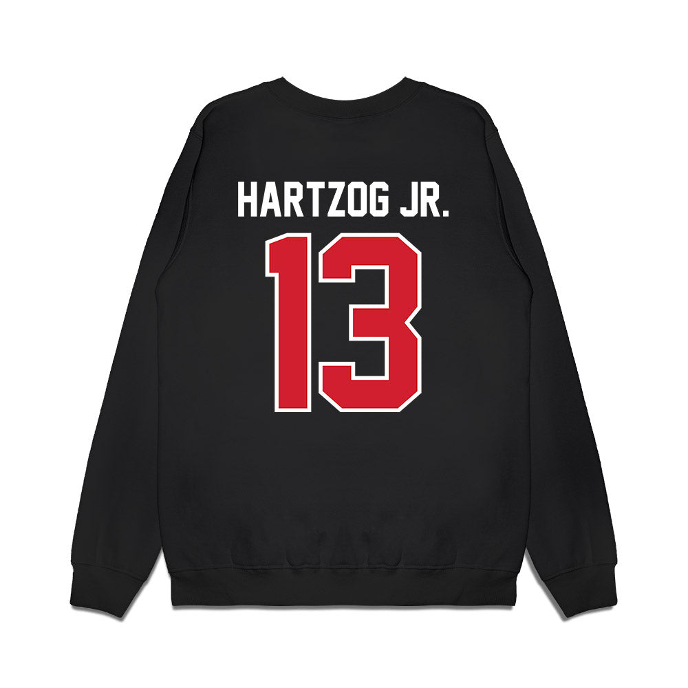 Nebraska - NCAA Football : Malcolm Hartzog Jr. - Vintage Helmet Premium Crewneck Sweatshirt-1