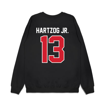 Nebraska - NCAA Football : Malcolm Hartzog Jr. - Vintage Helmet Premium Crewneck Sweatshirt-1