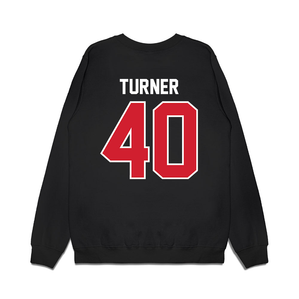 Nebraska - NCAA Football : Brice Turner - Vintage Helmet Premium Crewneck Sweatshirt-1