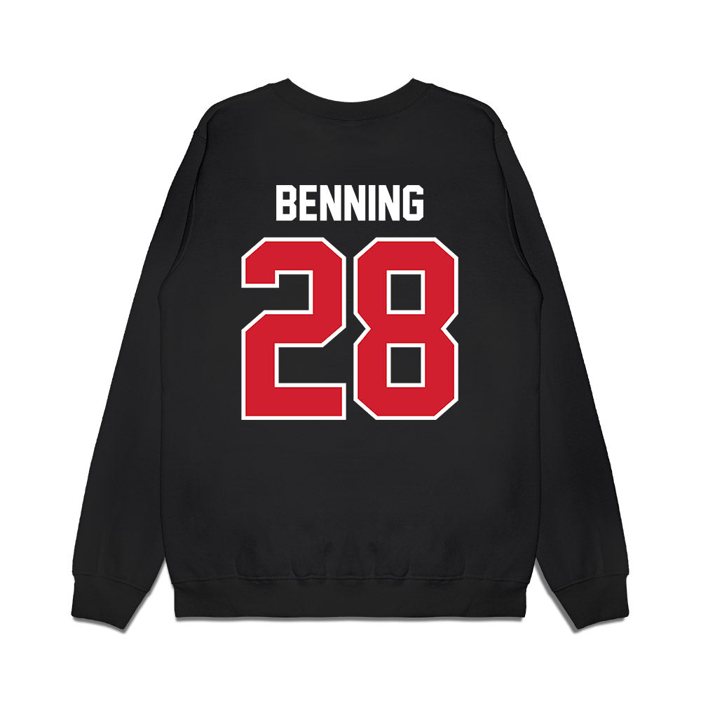 Nebraska - NCAA Football : Caleb Benning - Vintage Helmet Premium Crewneck Sweatshirt-1