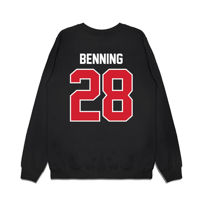 Nebraska - NCAA Football : Caleb Benning - Vintage Helmet Premium Crewneck Sweatshirt-1