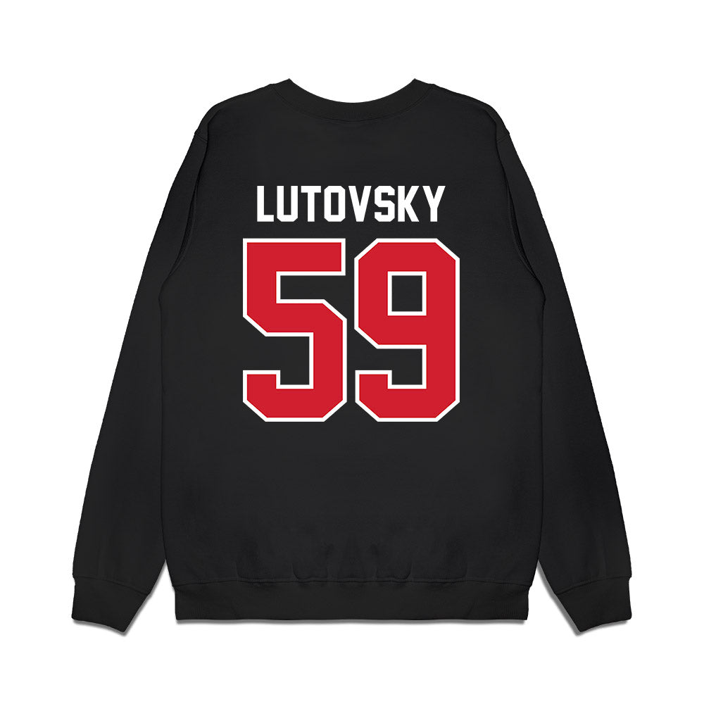 Nebraska - NCAA Football : Henry Lutovsky - Vintage Helmet Premium Crewneck Sweatshirt-1