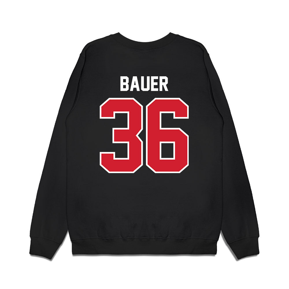 Nebraska - NCAA Football : Rowdy Bauer - Vintage Helmet Premium Crewneck Sweatshirt-1