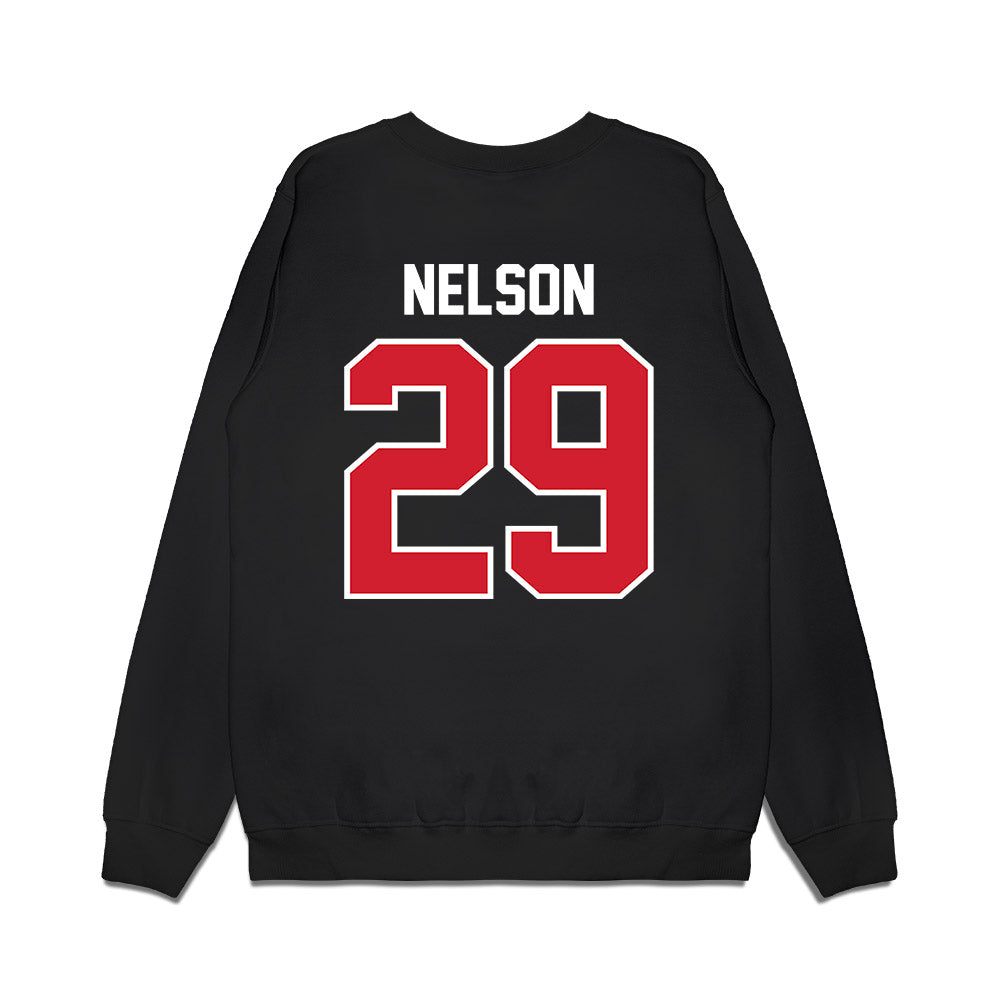 Nebraska - NCAA Football : Carter Nelson - Vintage Helmet Premium Crewneck Sweatshirt-1