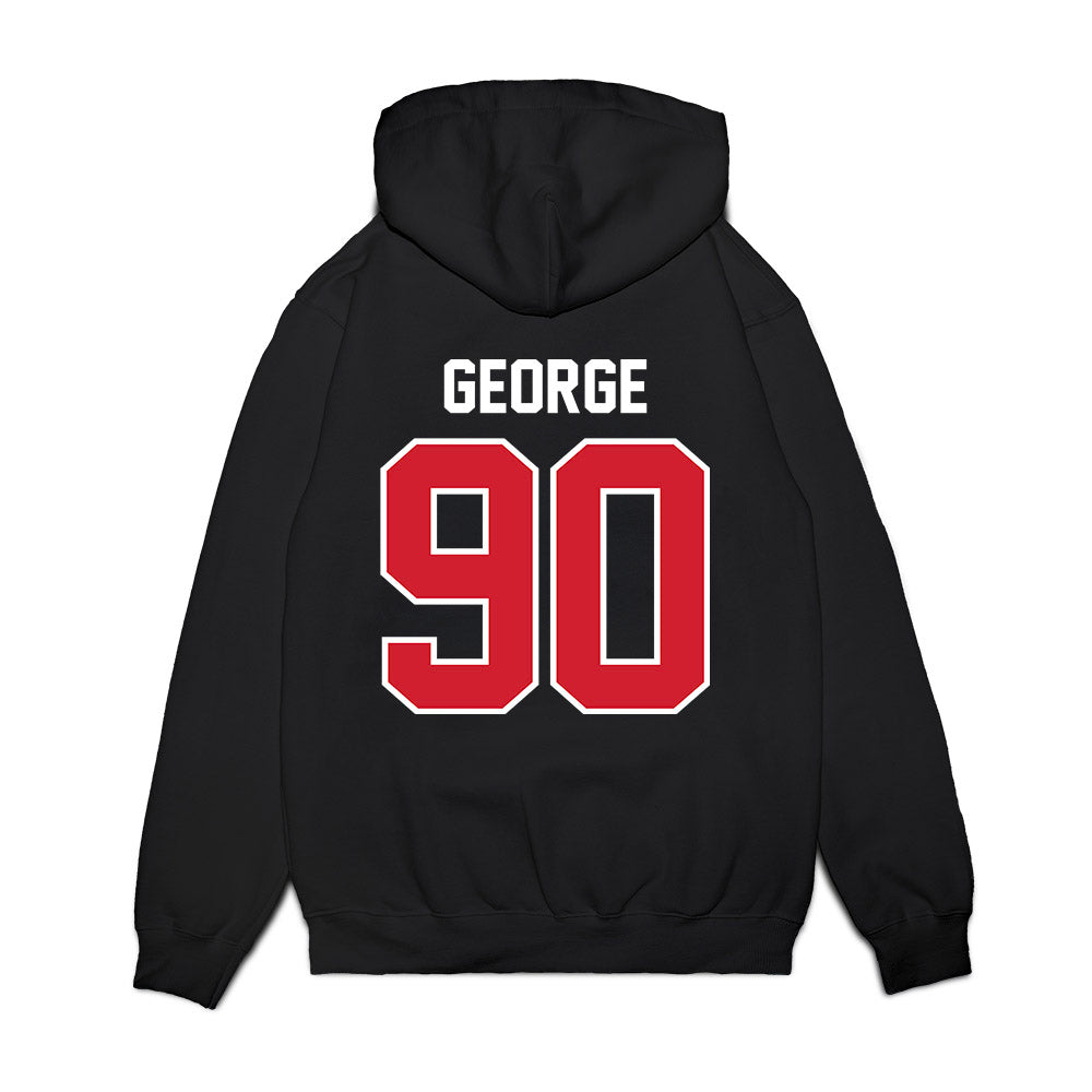 Nebraska - NCAA Football : Jaylen George - Vintage Helmet Premium Hooded Sweatshirt-1