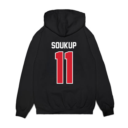 Nebraska - NCAA Football : Bode Soukup - Vintage Helmet Premium Hooded Sweatshirt-1