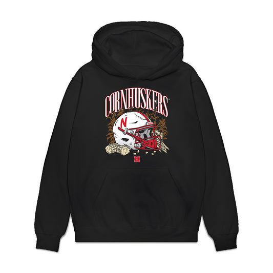 Nebraska - NCAA Football : Brendan Black - Vintage Helmet Premium Hooded Sweatshirt-0