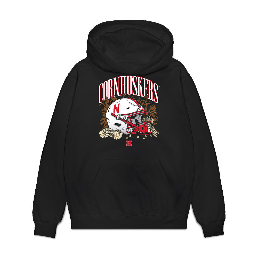 Nebraska - NCAA Football : Jackson Carpenter - Vintage Helmet Premium Hooded Sweatshirt-0