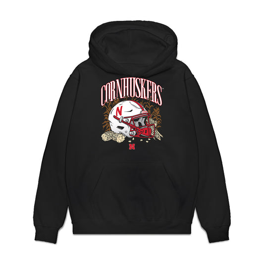 Nebraska - NCAA Football : Eric Ingwerson - Vintage Helmet Premium Hooded Sweatshirt-0