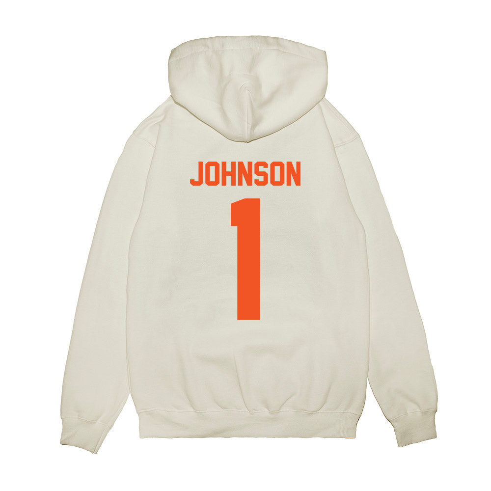 Oklahoma State - NCAA Football : Jk Johnson - Vintage Helmet Premium Hooded Sweatshirt-1