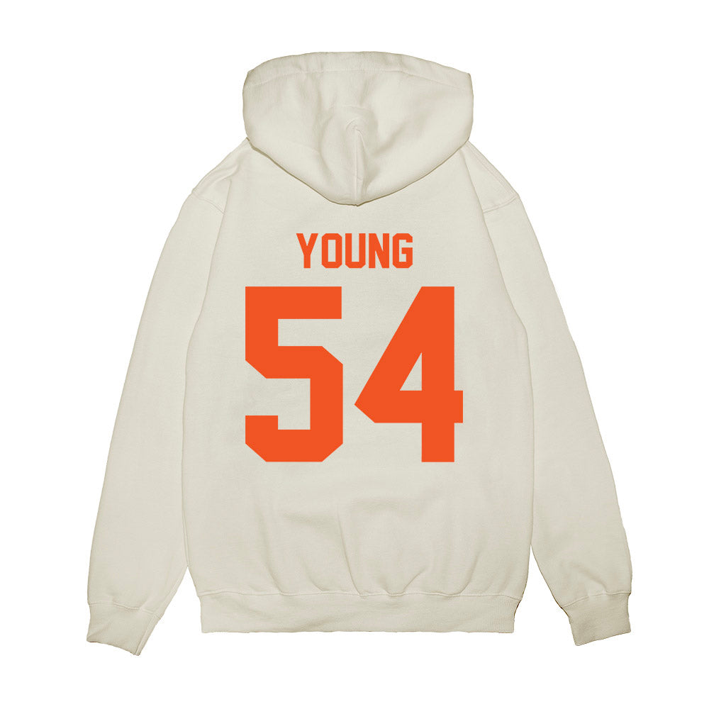Oklahoma State - NCAA Football : Austin Young - Vintage Helmet Premium Hooded Sweatshirt-1
