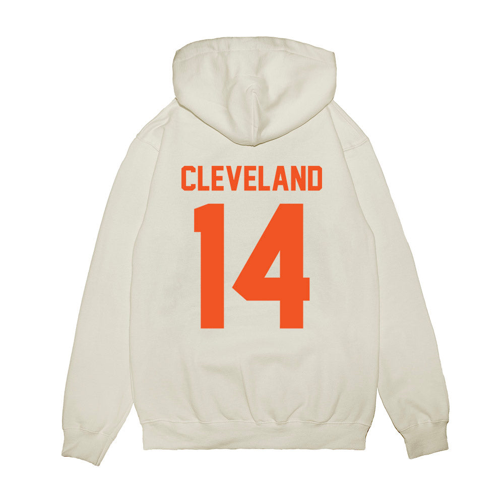 Oklahoma State - NCAA Football : Landyn Cleveland - Vintage Helmet Premium Hooded Sweatshirt-1