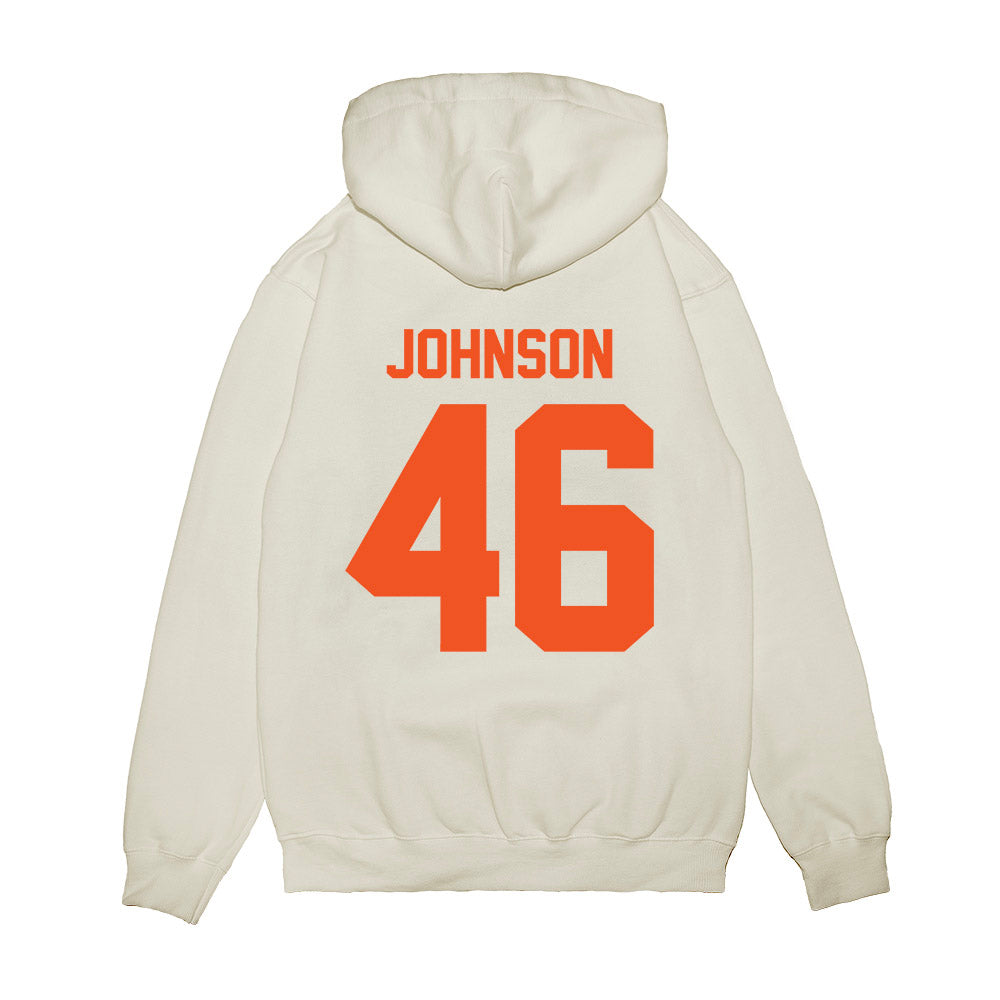 Oklahoma State - NCAA Football : Temerrick Johnson - Vintage Helmet Premium Hooded Sweatshirt-1