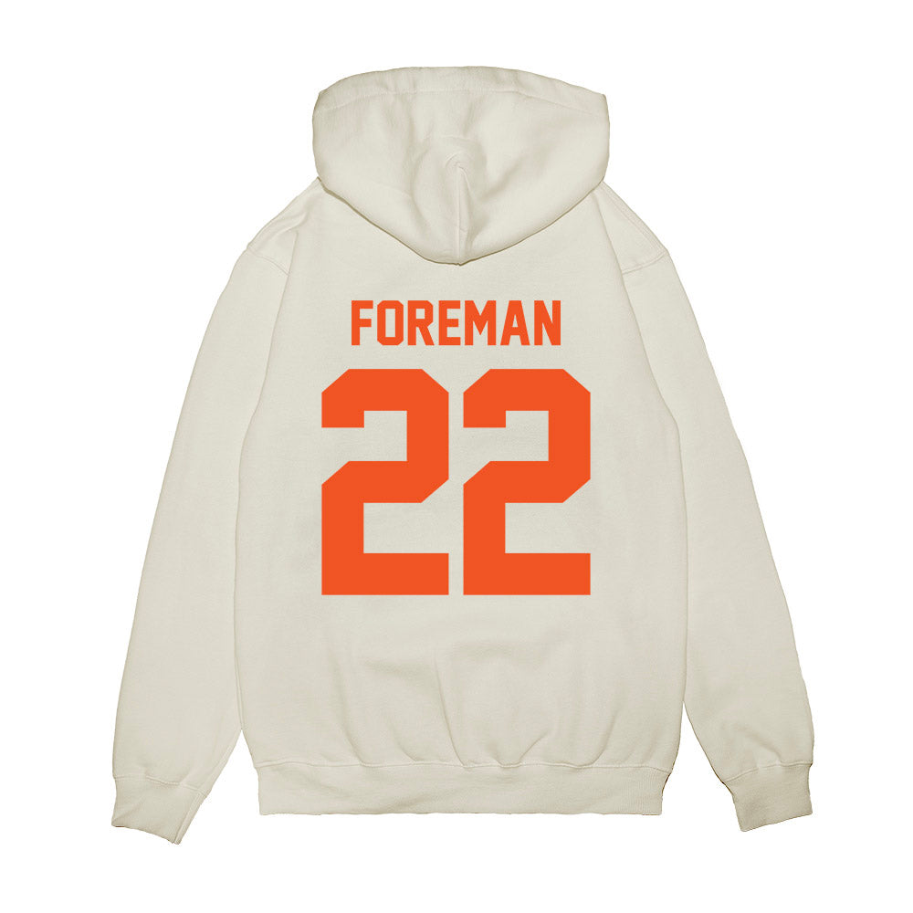 Oklahoma State - NCAA Football : Kobi Foreman - Vintage Helmet Premium Hooded Sweatshirt-1