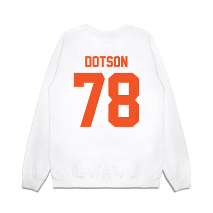 Oklahoma State - NCAA Football : Davis Dotson - Vintage Helmet Premium Crewneck Sweatshirt-1