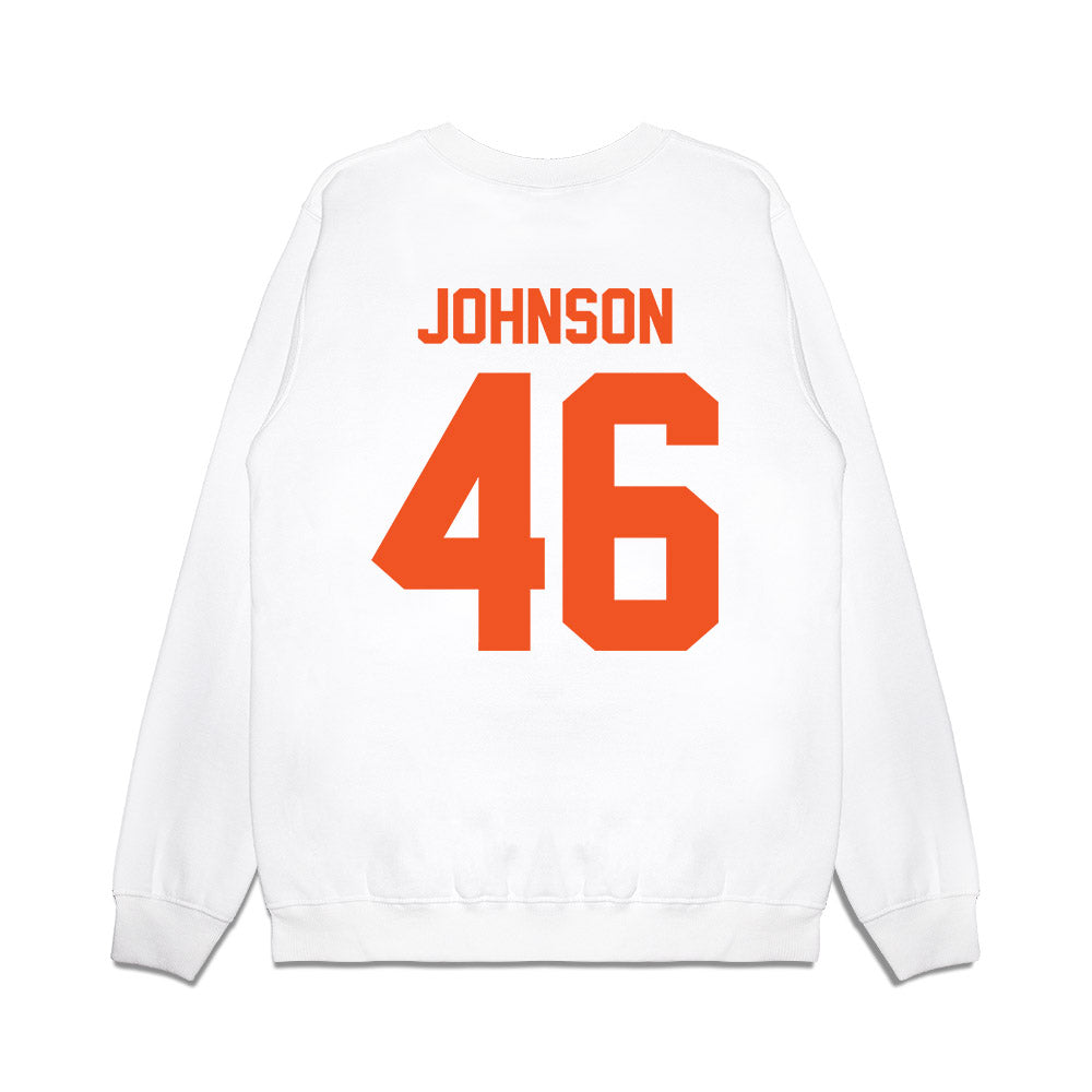 Oklahoma State - NCAA Football : Temerrick Johnson - Vintage Helmet Premium Crewneck Sweatshirt-1