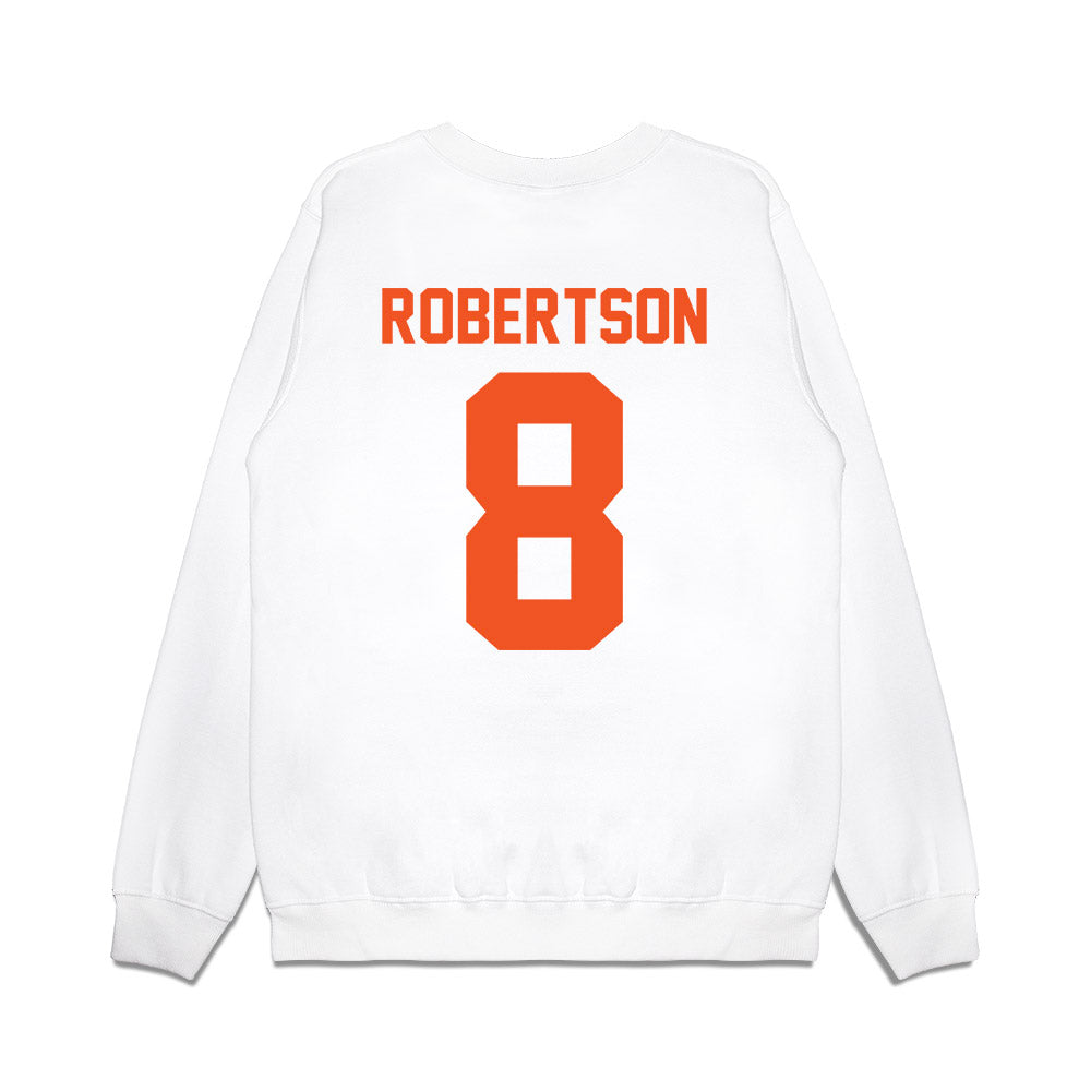 Oklahoma State - NCAA Football : Parker Robertson - Vintage Helmet Premium Crewneck Sweatshirt-1