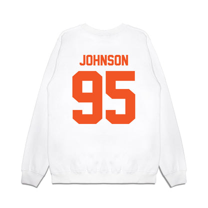 Oklahoma State - NCAA Football : Jaleel Johnson - Vintage Helmet Premium Crewneck Sweatshirt-1