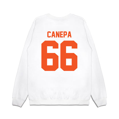Oklahoma State - NCAA Football : Louie Canepa - Vintage Helmet Premium Crewneck Sweatshirt-1