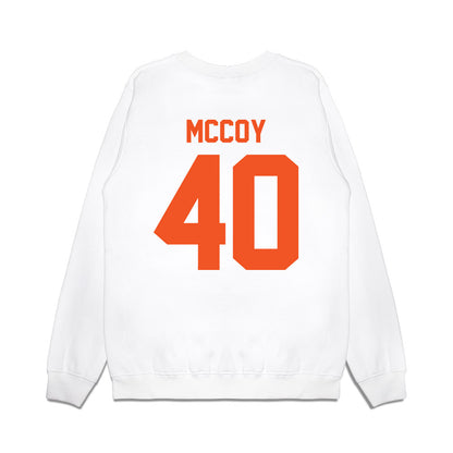 Oklahoma State - NCAA Football : Taje McCoy - Vintage Helmet Premium Crewneck Sweatshirt-1