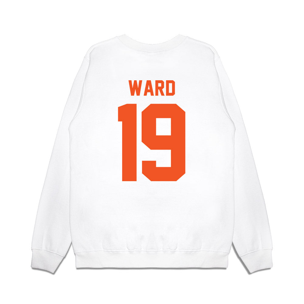 Oklahoma State - NCAA Football : Logan Ward - Vintage Helmet Premium Crewneck Sweatshirt-1
