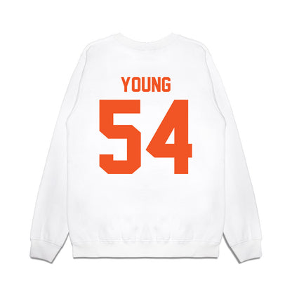 Oklahoma State - NCAA Football : Austin Young - Vintage Helmet Premium Crewneck Sweatshirt-1