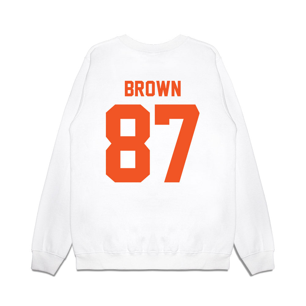 Oklahoma State - NCAA Football : Desean Brown - Vintage Helmet Premium Crewneck Sweatshirt-1