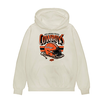 Oklahoma State - NCAA Football : Gunnar Wilson - Vintage Helmet Premium Hooded Sweatshirt-0