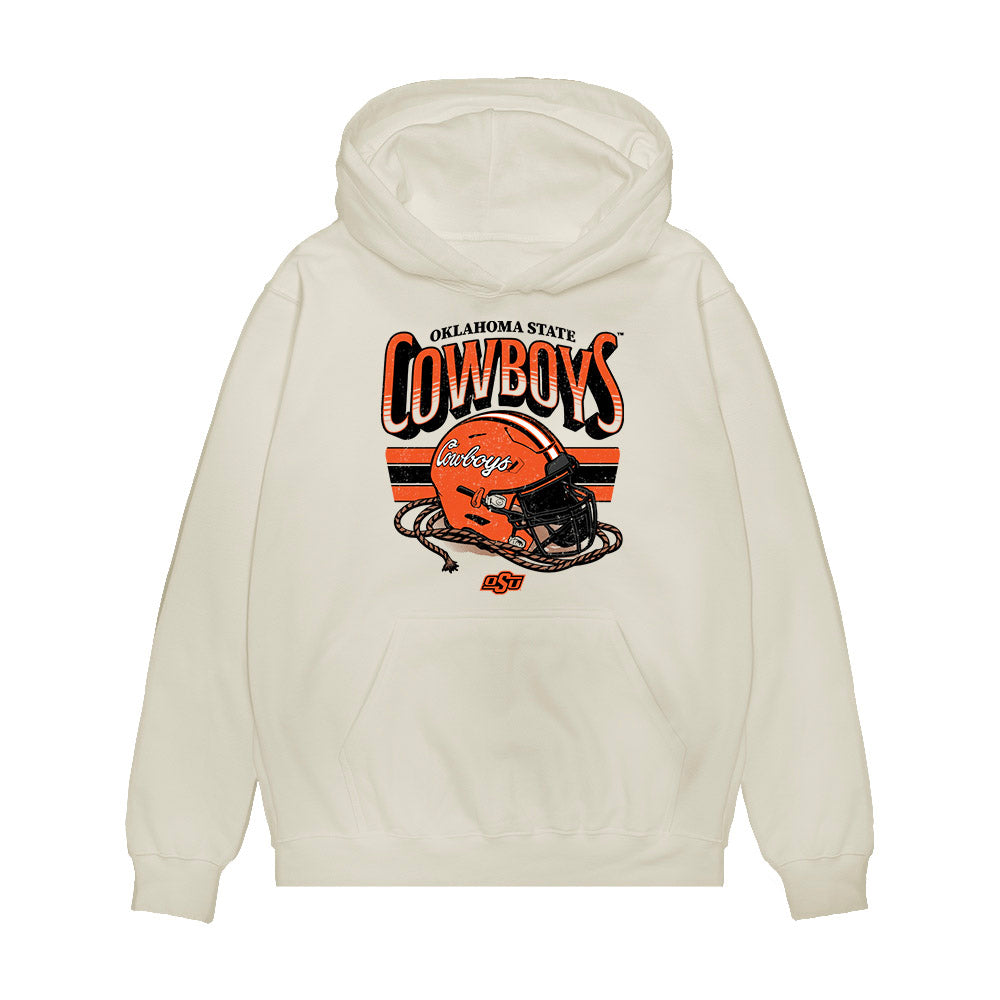 Oklahoma State - NCAA Football : Temerrick Johnson - Vintage Helmet Premium Hooded Sweatshirt-0