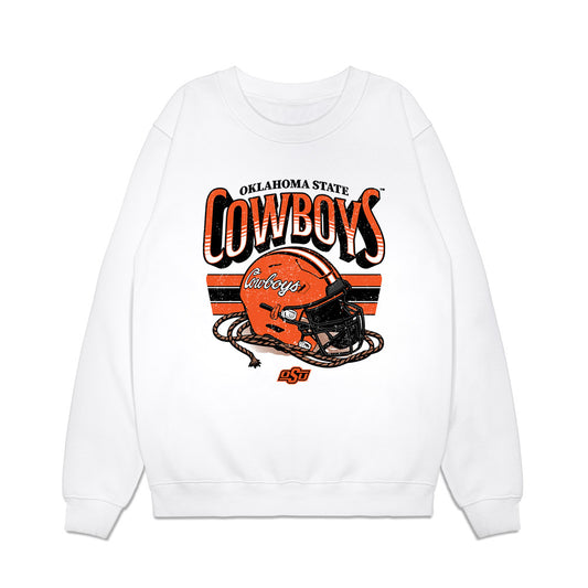 Oklahoma State - NCAA Football : Temerrick Johnson - Vintage Helmet Premium Crewneck Sweatshirt-0