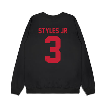 Ohio State - NCAA Football : Lorenzo Styles Jr - Vintage Helmet Premium Crewneck Sweatshirt-1