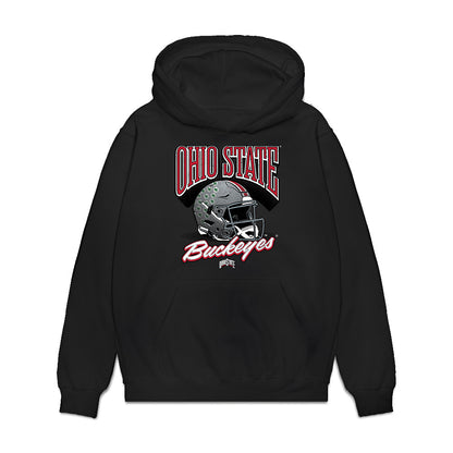 Ohio State - NCAA Football : Mason Maggs - Vintage Helmet Premium Hooded Sweatshirt-0