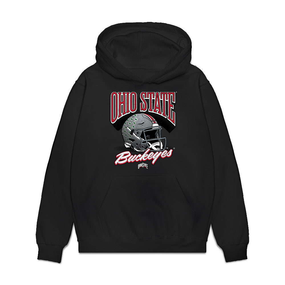 Ohio State - NCAA Football : Calvin Simpson-Hunt - Vintage Helmet Premium Hooded Sweatshirt-0